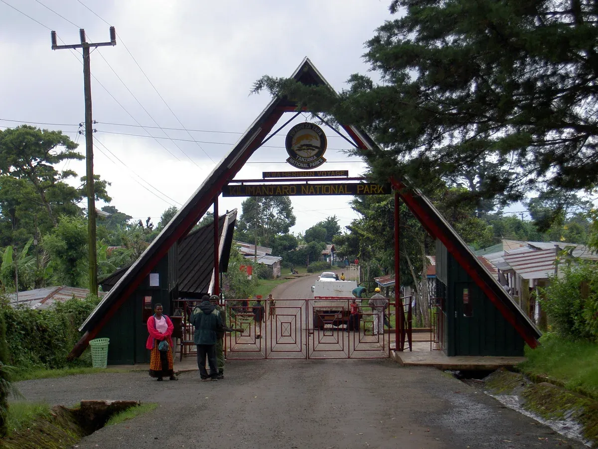 The entrance gate of Kilimanjaro National Park, a sight on Kilimanjaro climbing tours